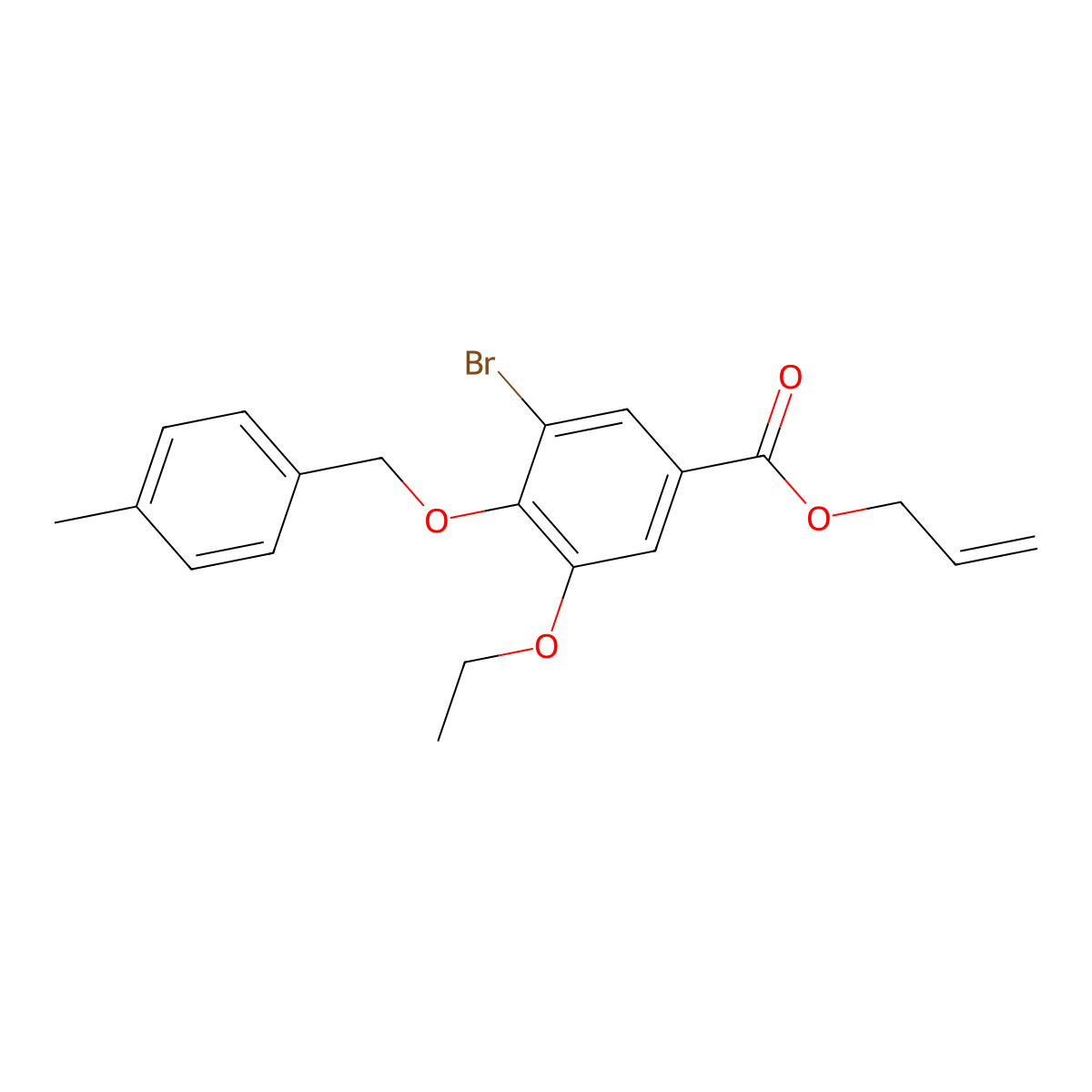 Allyl 3-bromo-5-ethoxy-4-[(4-methylbenzyl)oxy]benzoate molecular structure, CAS 1706447-17-7