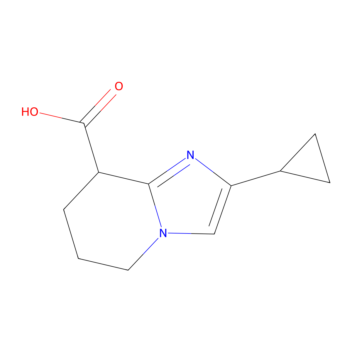 2-Cyclopropyl-5,6,7,8-tetrahydroimidazo[1,2-a]pyridine-8-carboxylic acid molecular structure, CAS 1706447-26-8