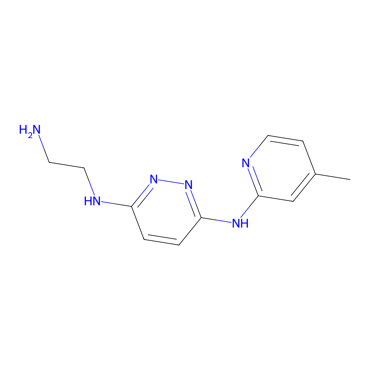 N3-(2-aminoethyl)-N6-(4-methylpyridin-2-yl)pyridazine-3,6-diamine molecular structure, CAS 1706447-34-8