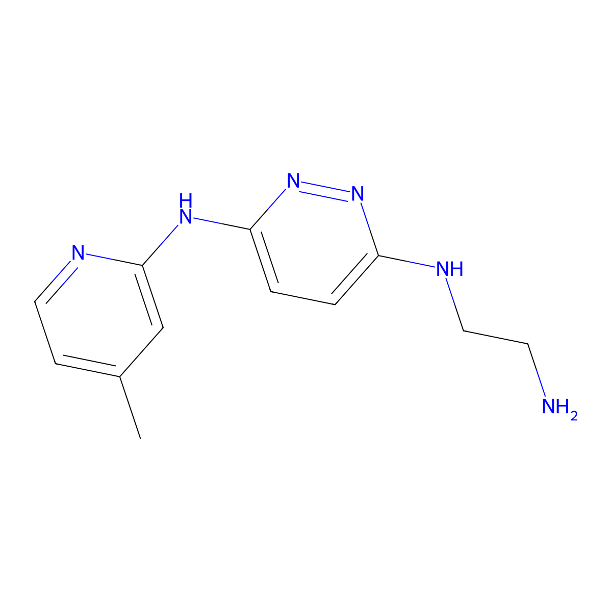 N3-(2-aminoethyl)-N6-(4-methylpyridin-2-yl)pyridazine-3,6-diamine molecular structure, CAS 1706447-34-8