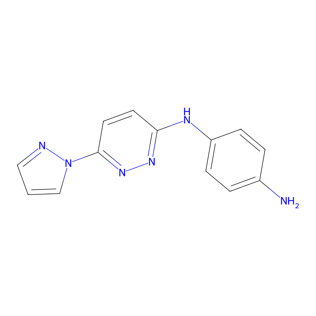 N1-(6-(1H-Pyrazol-1-yl)pyridazin-3-yl)benzene-1,4-diamine molecular structure, CAS 1706447-48-4