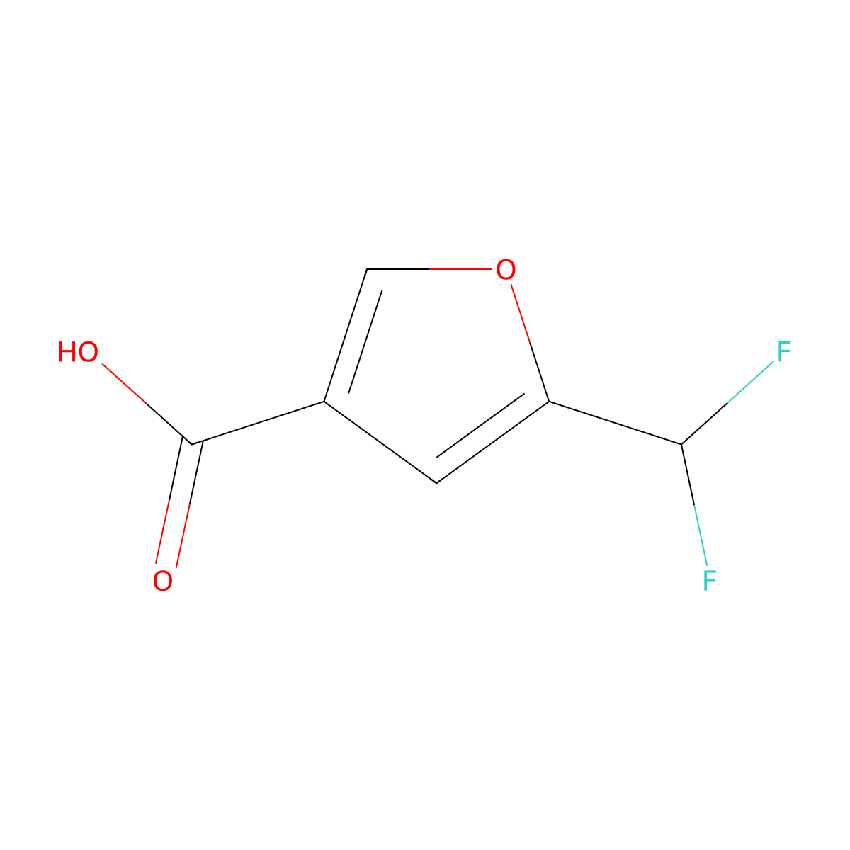 5-(Difluoromethyl)furan-3-carboxylic acid molecular structure, CAS 1706447-96-2