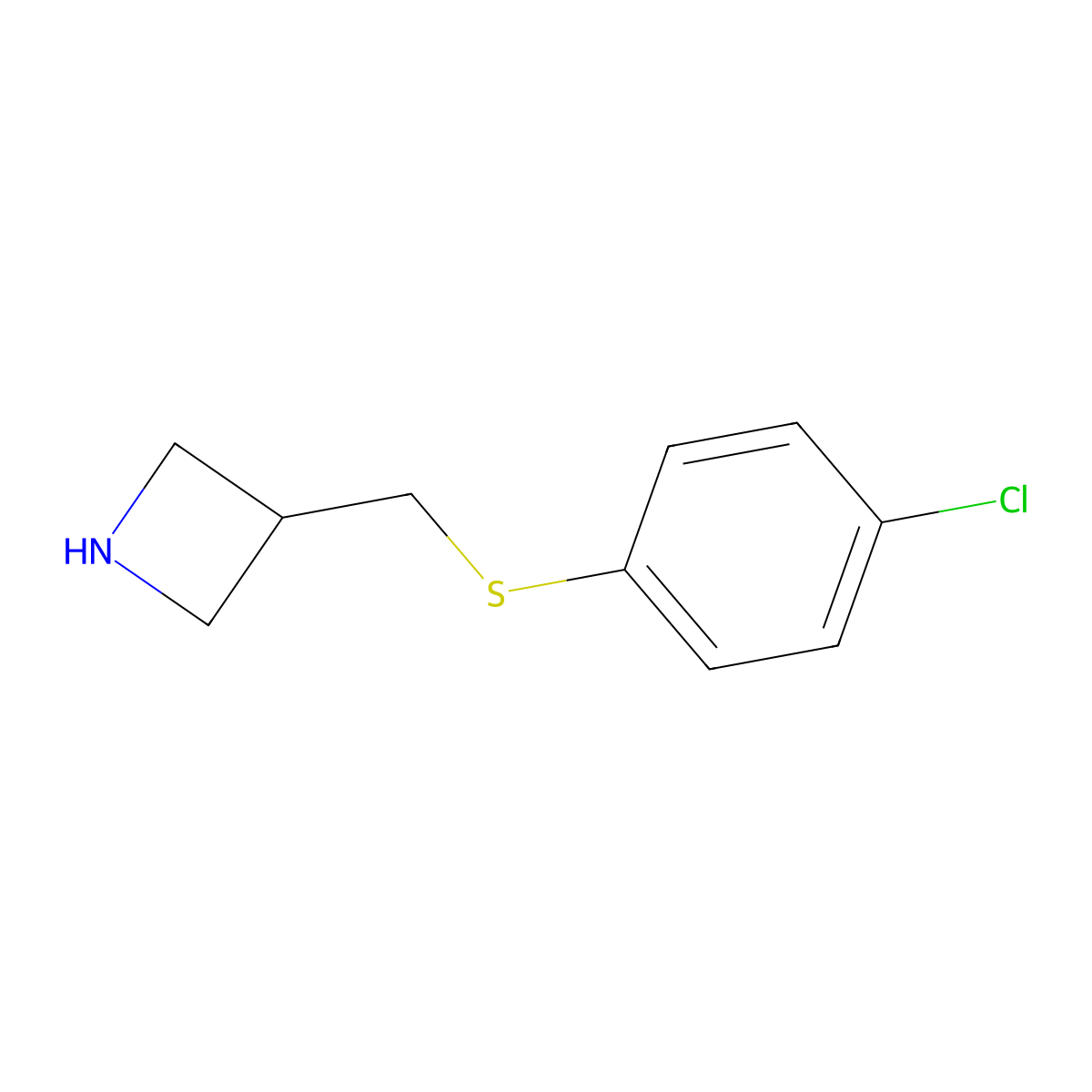 3-{[(4-Chlorophenyl)sulfanyl]methyl}azetidine molecular structure, CAS 1706447-98-4