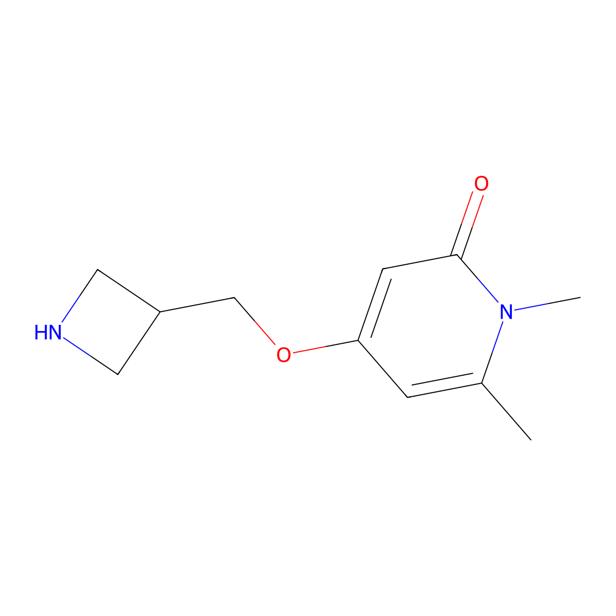 4-[(Azetidin-3-yl)methoxy]-1,6-dimethyl-1,2-dihydropyridin-2-one molecular structure, CAS 1706448-07-8