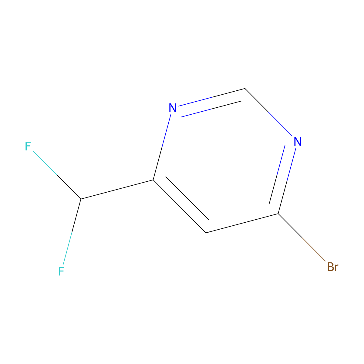 4-Bromo-6-(difluoromethyl)pyrimidine molecular structure, CAS 1706448-11-4