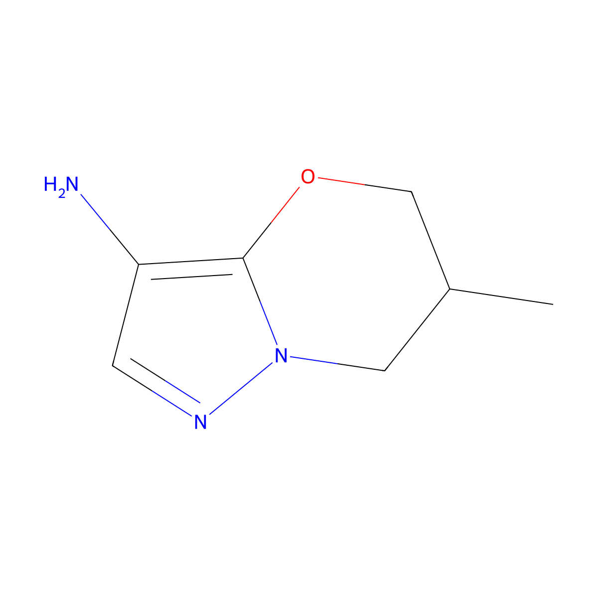 6-Methyl-6,7-dihydro-5H-pyrazolo[5,1-b][1,3]oxazin-3-amine molecular structure, CAS 1706448-21-6