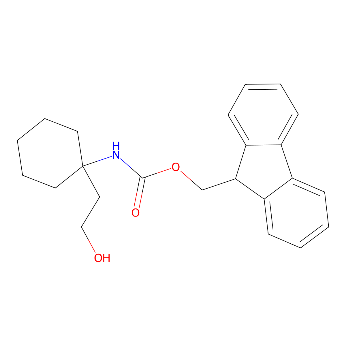 (9H-fluoren-9-yl)methyl N-[1-(2-hydroxyethyl)cyclohexyl]carbamate molecular structure, CAS 1706448-31-8