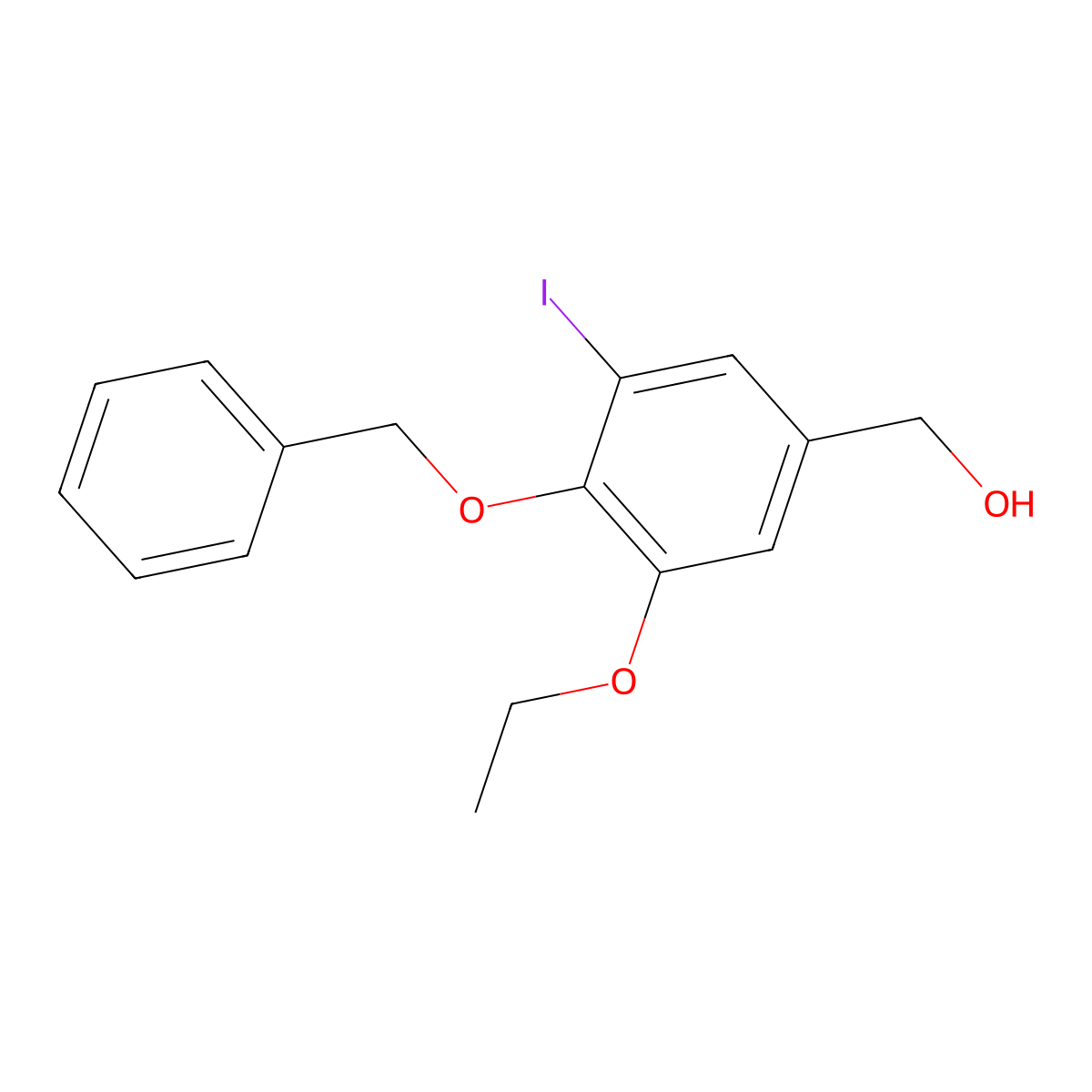 (4-(Benzyloxy)-3-ethoxy-5-iodophenyl)methanol molecular structure, CAS 1706449-06-0