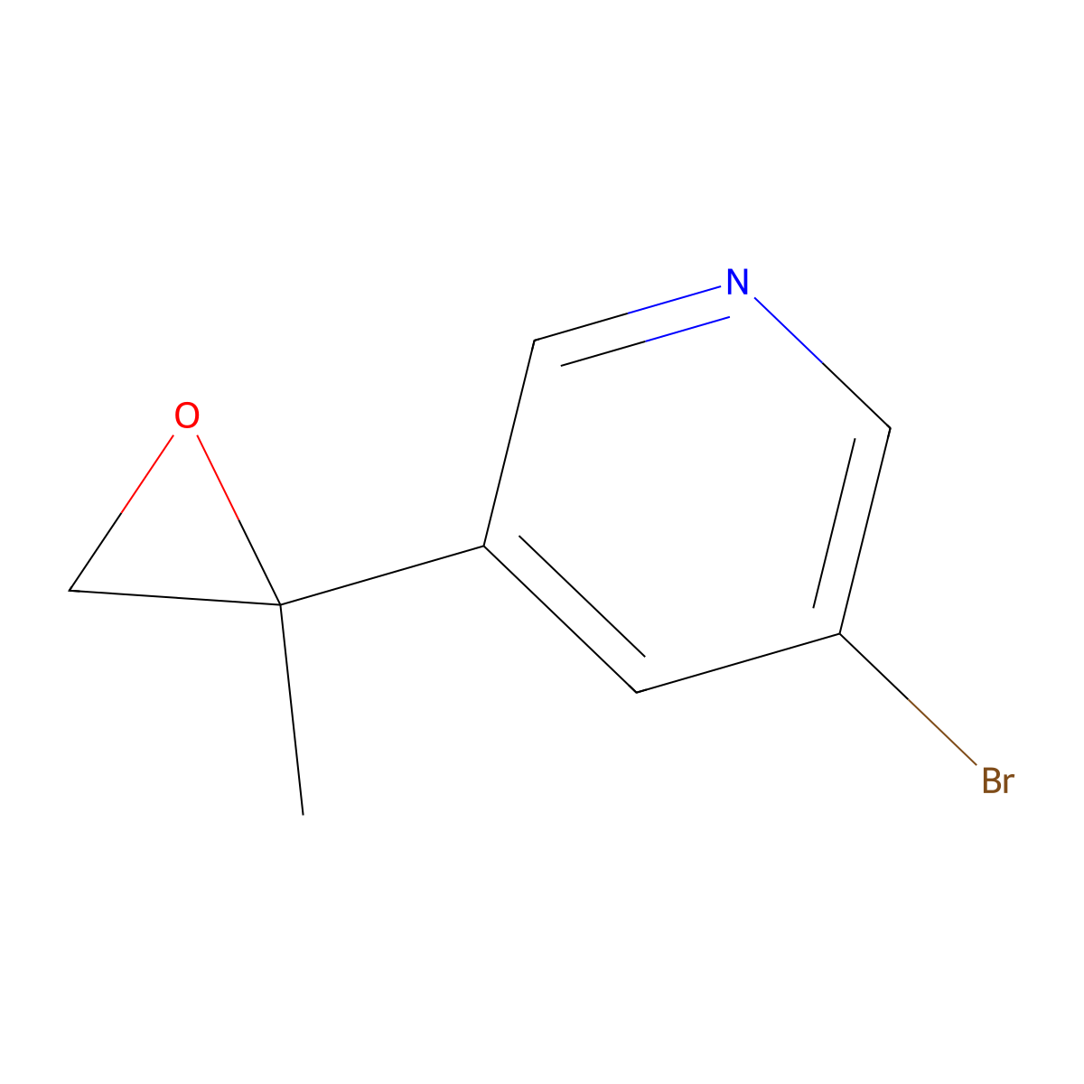 3-Bromo-5-(2-methyloxiran-2-yl)pyridine molecular structure, CAS 1706449-14-0