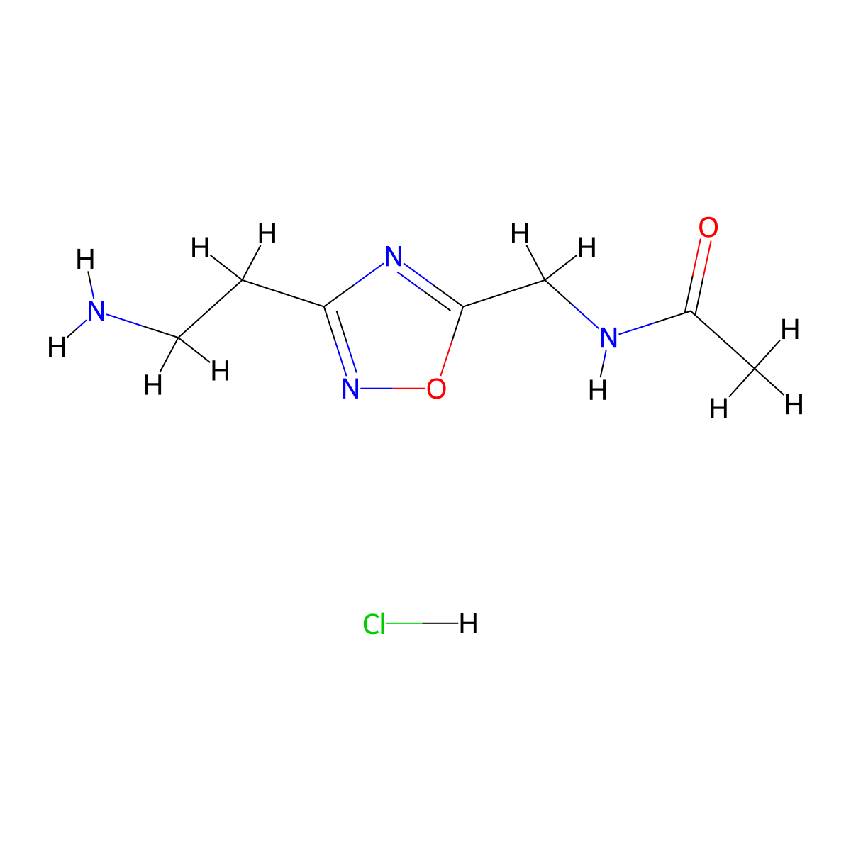 N-{[3-(2-Aminoethyl)-1,2,4-oxadiazol-5-YL]methyl}acetamide hydrochloride molecular structure, CAS 1706449-22-0