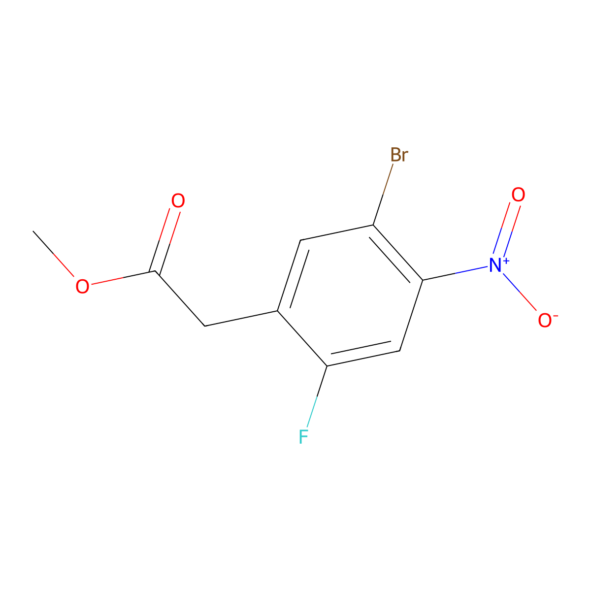 Methyl 2-(5-bromo-2-fluoro-4-nitrophenyl)acetate molecular structure, CAS 1706449-40-2