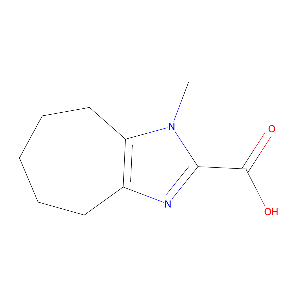 1-Methyl-1,4,5,6,7,8-hexahydrocyclohepta[d]imidazole-2-carboxylic acid molecular structure, CAS 1706449-64-0