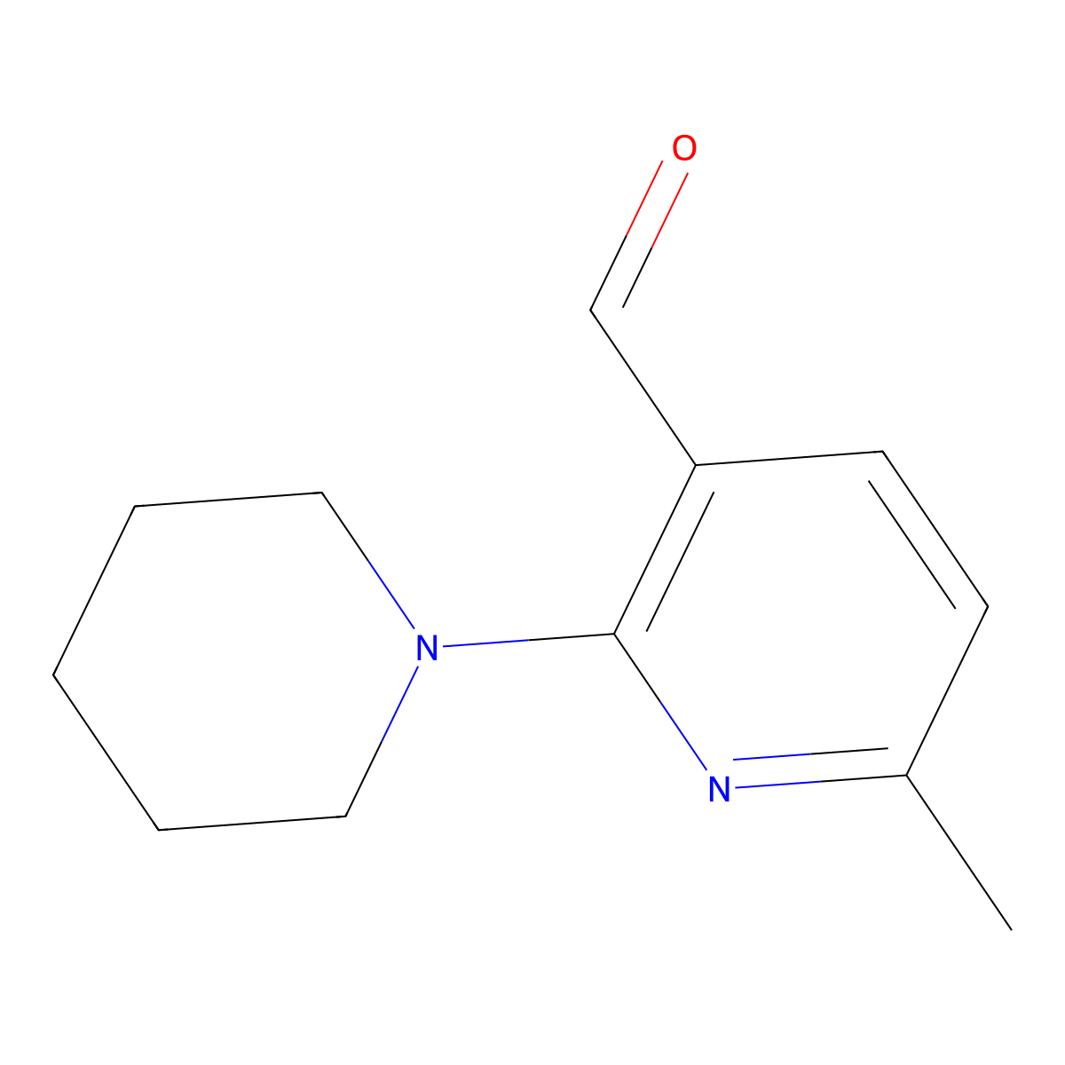 6-Methyl-2-(piperidin-1-yl)nicotinaldehyde molecular structure, CAS 1706449-73-1