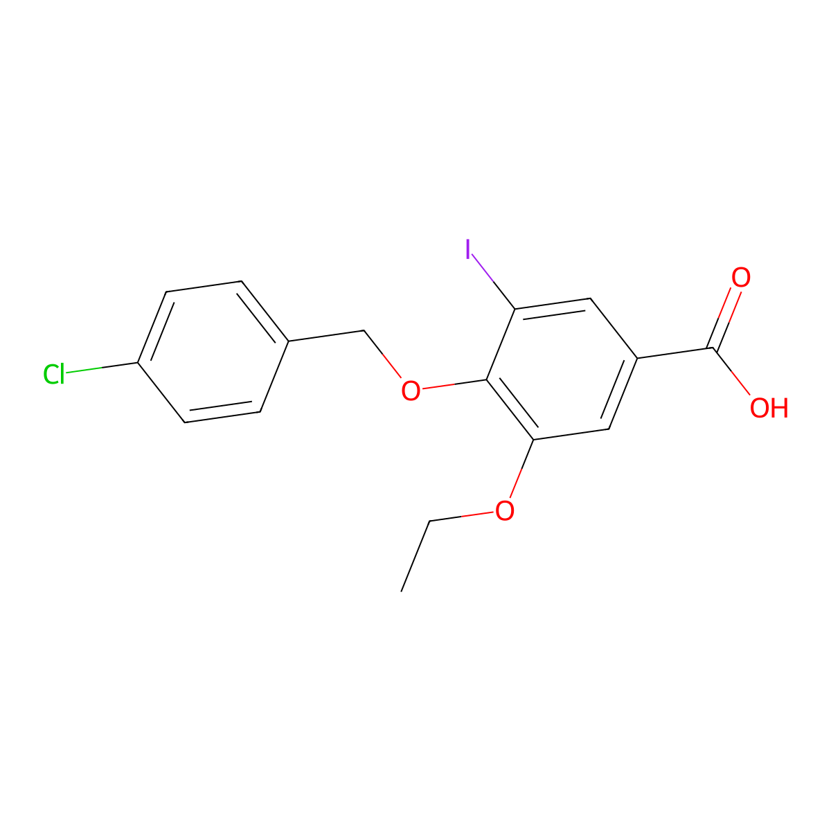 4-[(4-Chlorobenzyl)oxy]-3-ethoxy-5-iodobenzoic acid molecular structure, CAS 1706449-78-6