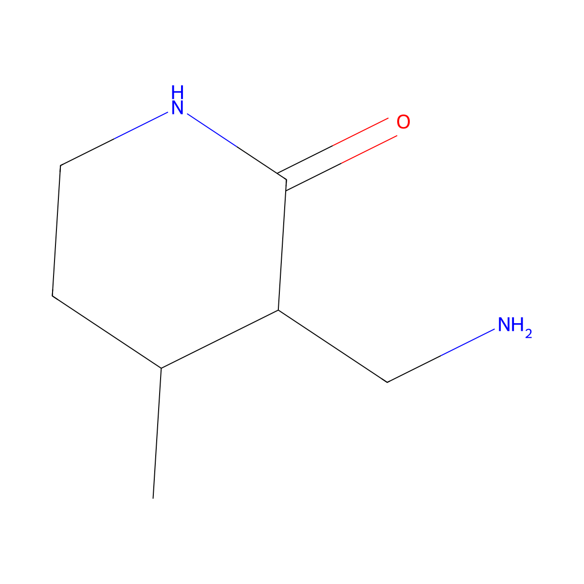 3-(Aminomethyl)-4-methylpiperidin-2-one molecular structure, CAS 1706449-92-4