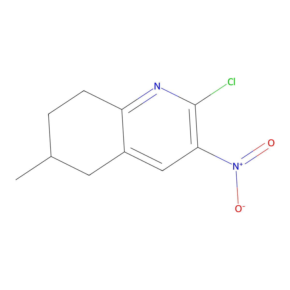 2-Chloro-6-methyl-3-nitro-5,6,7,8-tetrahydroquinoline molecular structure, CAS 1706449-95-7