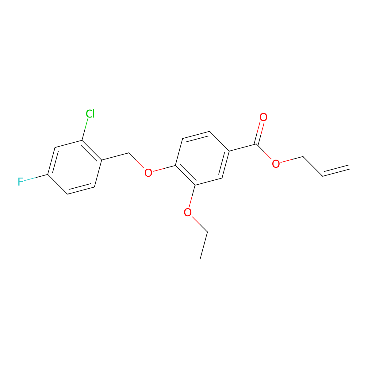 Allyl 4-((2-chloro-4-fluorobenzyl)oxy)-3-ethoxybenzoate molecular structure, CAS 1706450-24-9
