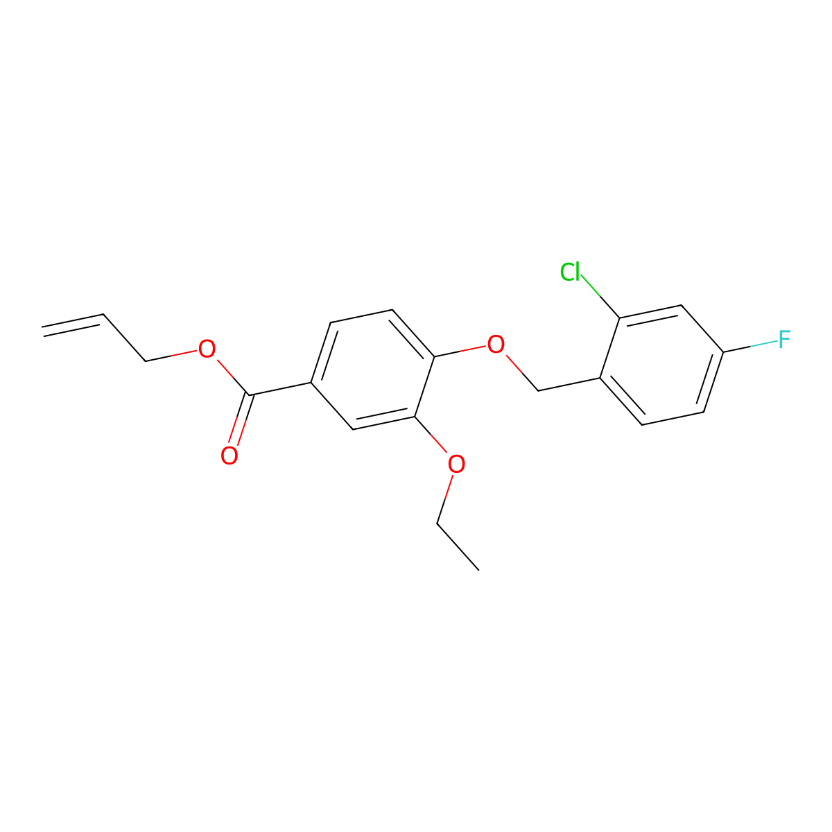 Allyl 4-((2-chloro-4-fluorobenzyl)oxy)-3-ethoxybenzoate molecular structure, CAS 1706450-24-9