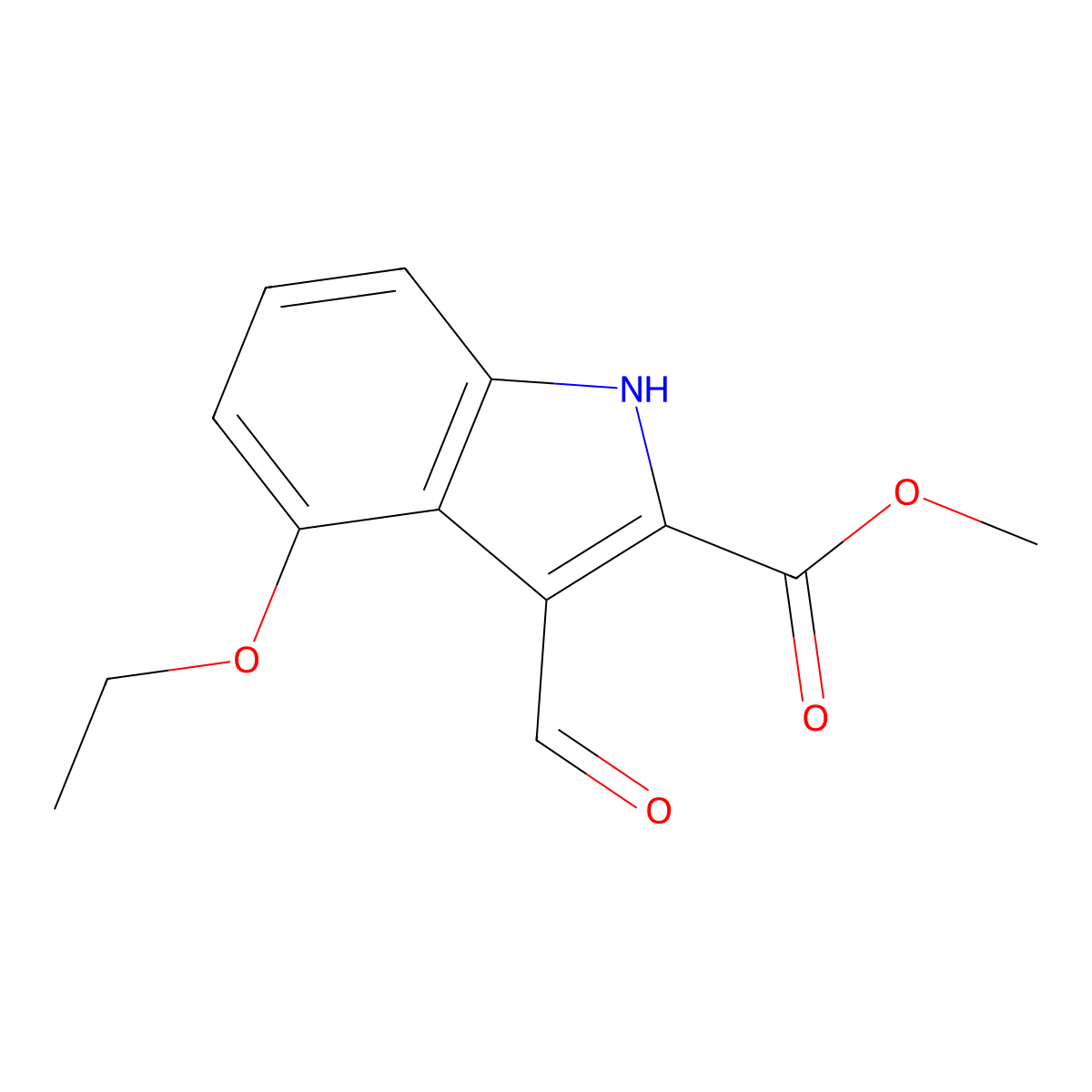 Methyl 4-ethoxy-3-formyl-1H-indole-2-carboxylate molecular structure, CAS 1706450-46-5