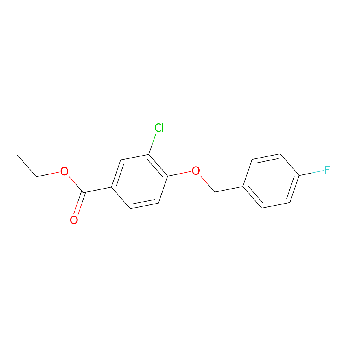 Ethyl 3-chloro-4-((4-fluorobenzyl)oxy)benzoate molecular structure, CAS 1706450-49-8