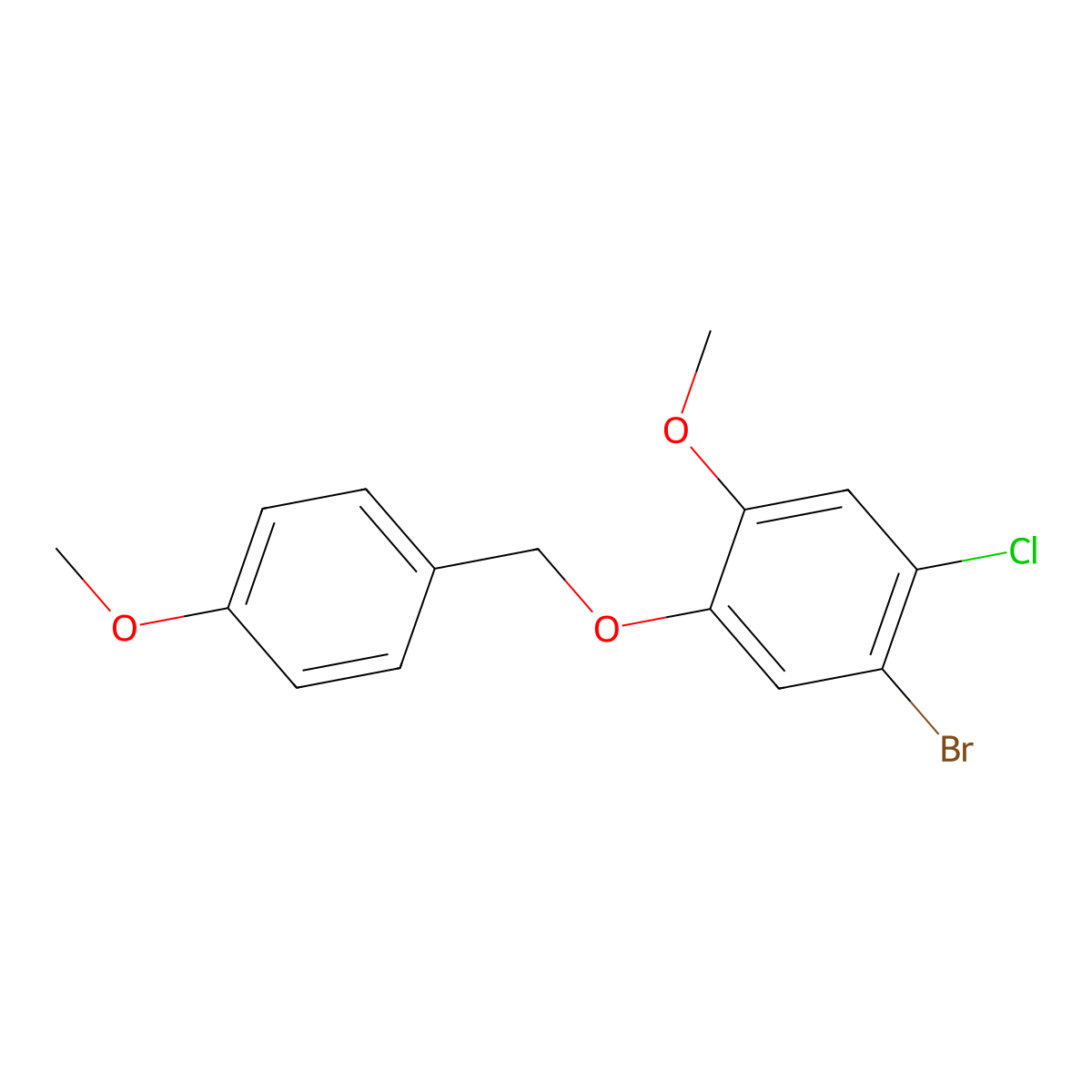 1-Bromo-2-chloro-4-methoxy-5-[(4-methoxybenzyl)oxy]benzene molecular structure, CAS 1706450-55-6