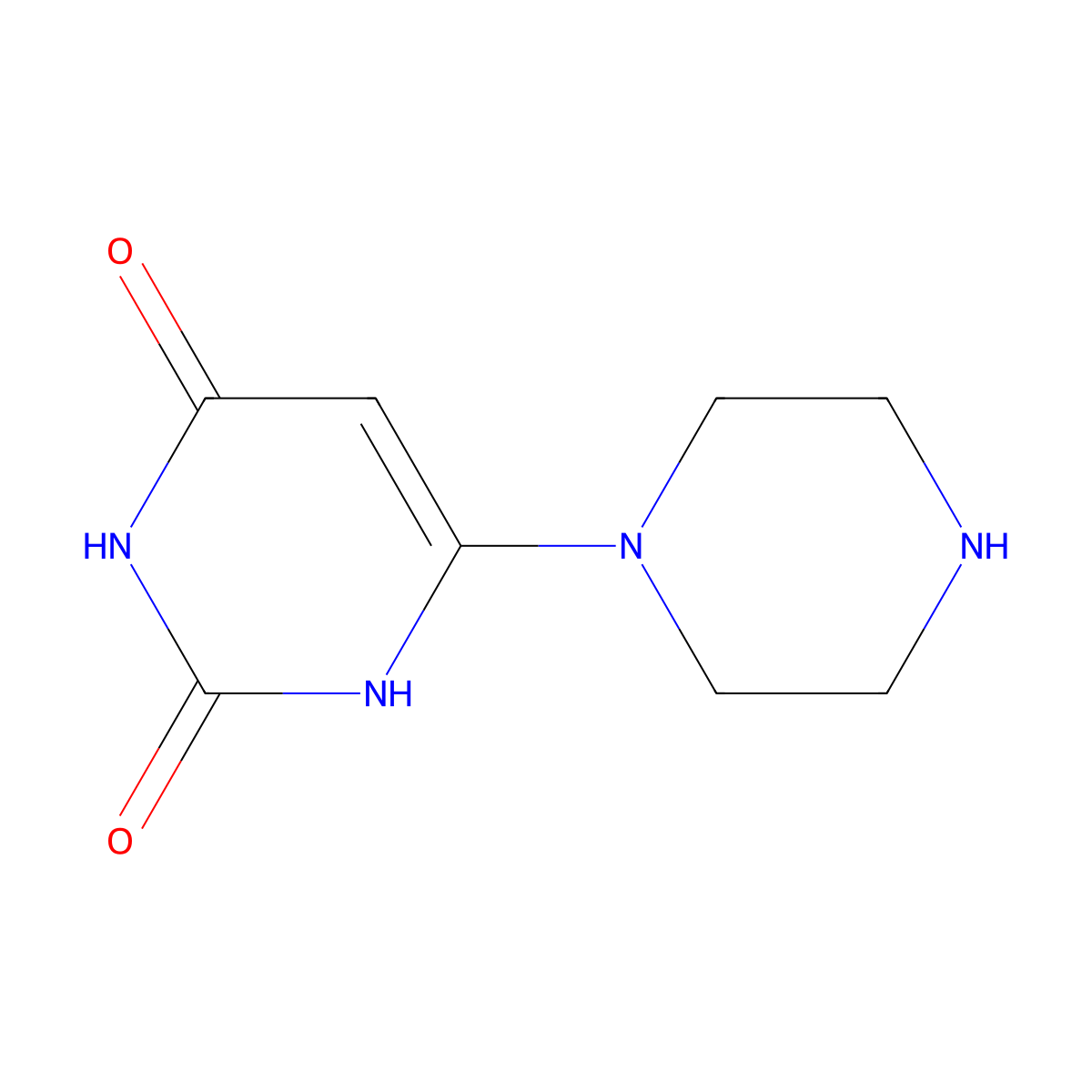 6-(piperazin-1-yl)pyrimidine-2,4(1H,3H)-dione molecular structure, CAS 1706450-60-3