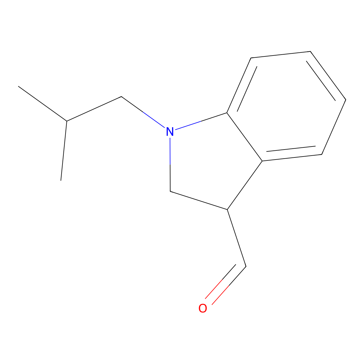 1-Isobutylindoline-3-carbaldehyde molecular structure, CAS 1706451-00-4