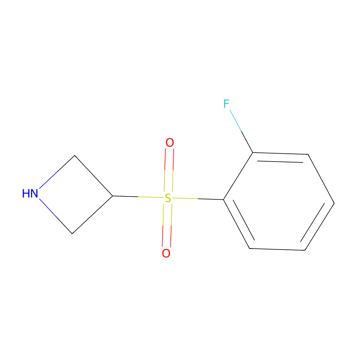 3-[(2-Fluorophenyl)sulfonyl]azetidine molecular structure, CAS 1706451-51-5