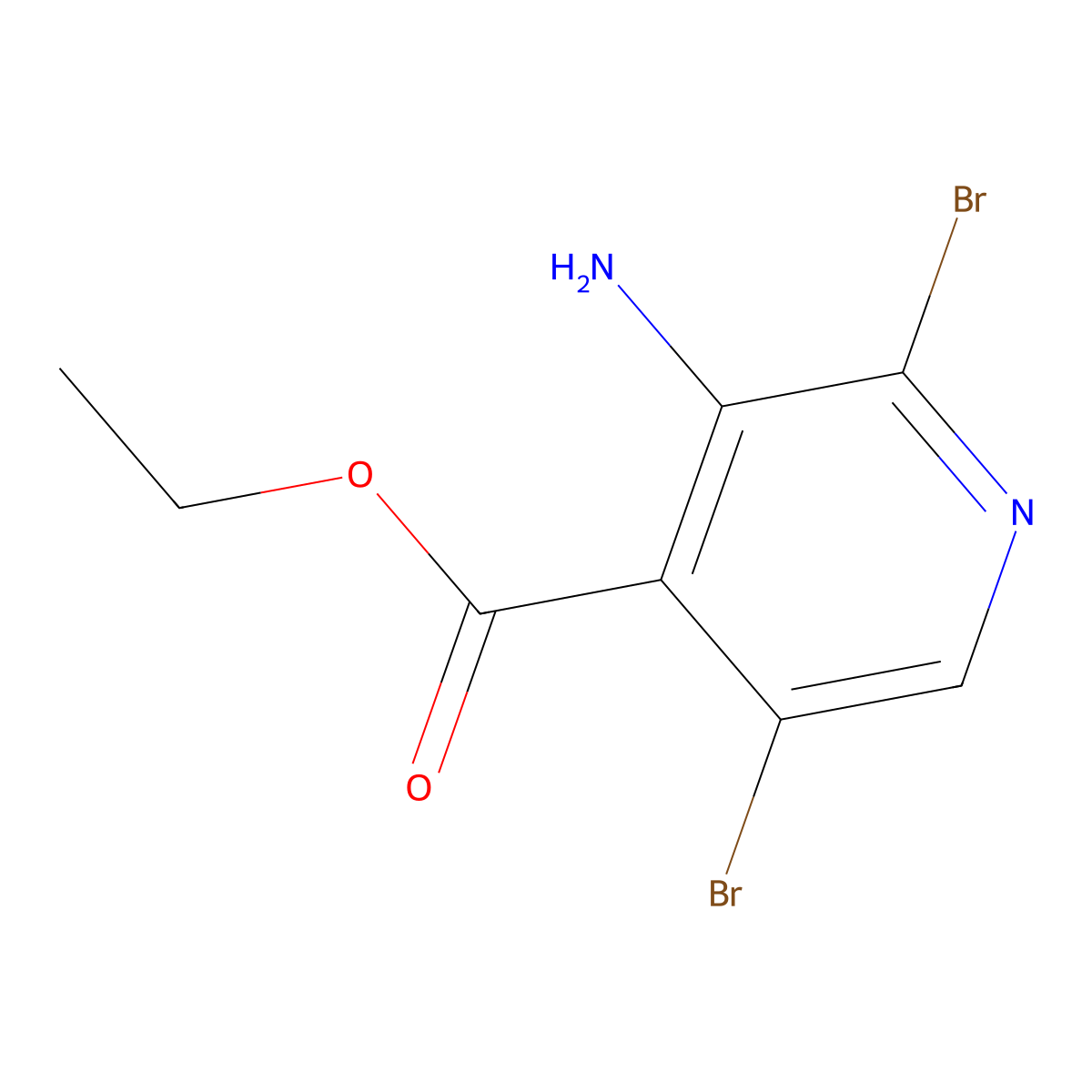 Ethyl 3-amino-2,5-dibromoisonicotinate molecular structure, CAS 1706451-57-1