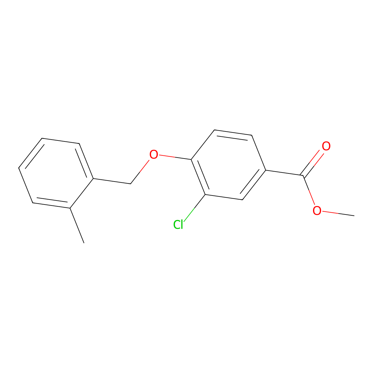 Methyl 3-chloro-4-((2-methylbenzyl)oxy)benzoate molecular structure, CAS 1706451-60-6