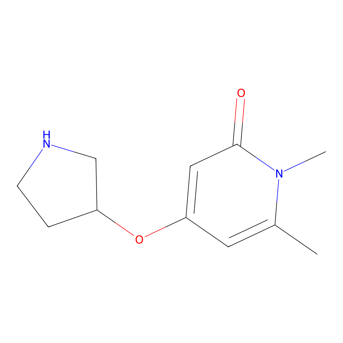 1,6-Dimethyl-4-(pyrrolidin-3-yloxy)-1,2-dihydropyridin-2-one molecular structure, CAS 1706451-61-7