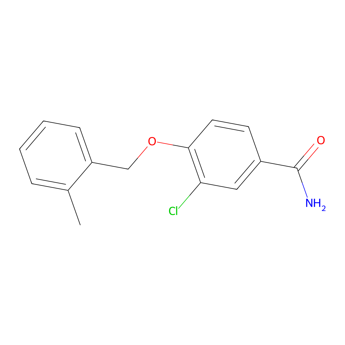 3-Chloro-4-[(2-methylbenzyl)oxy]benzamide molecular structure, CAS 1706451-90-2