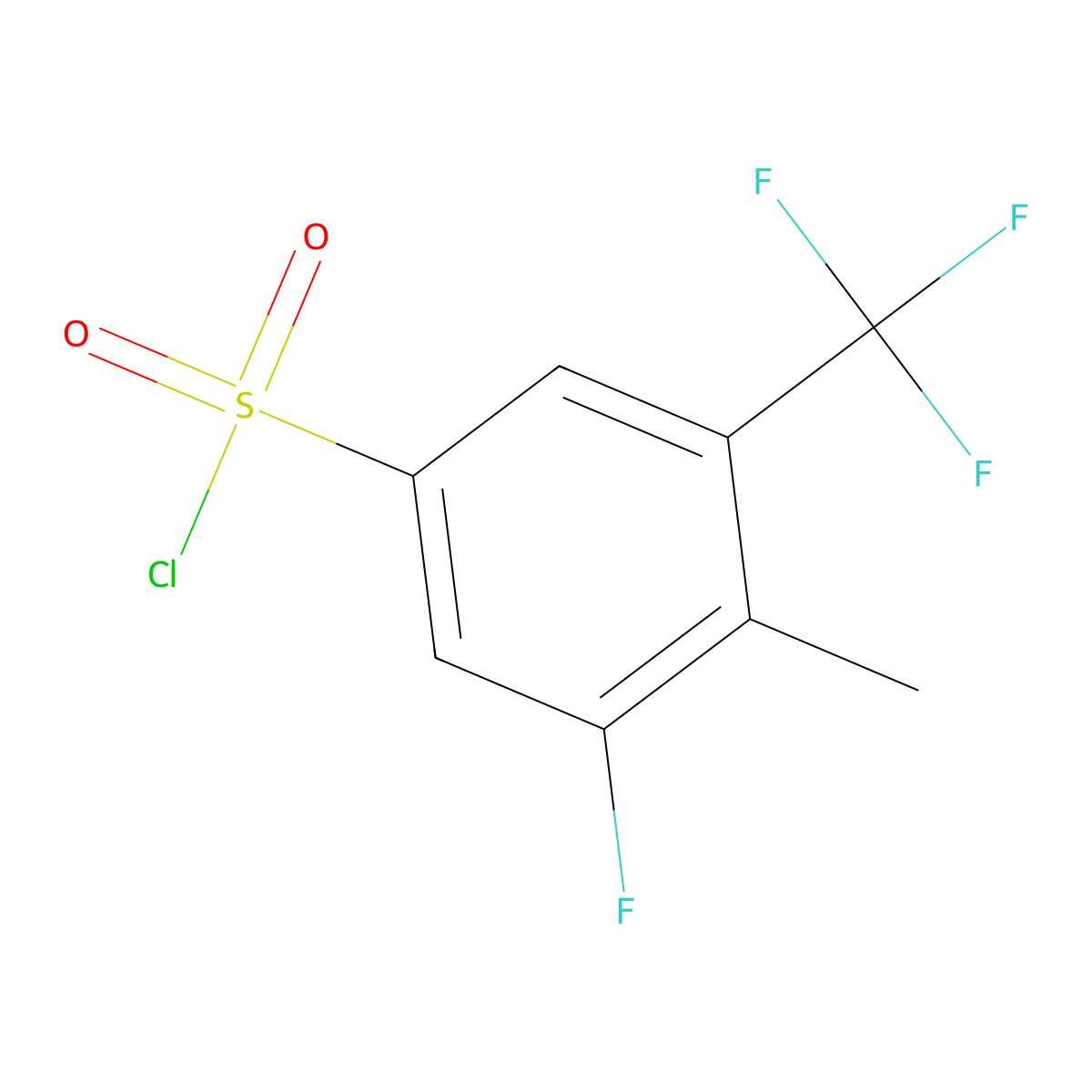 3-Fluoro-4-methyl-5-(trifluoromethyl)benzenesulfonyl chloride molecular structure, CAS 1706451-99-1
