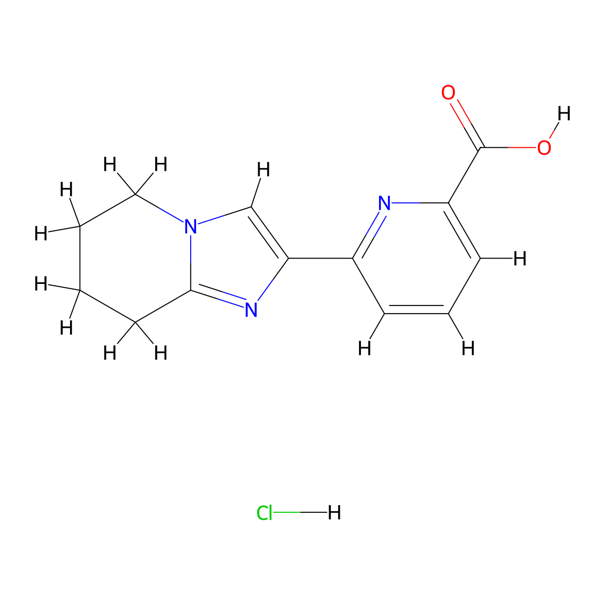 6-{5H,6H,7H,8H-imidazo[1,2-a]pyridin-2-yl}pyridine-2-carboxylic acid hydrochloride molecular structure, CAS 1706452-17-6