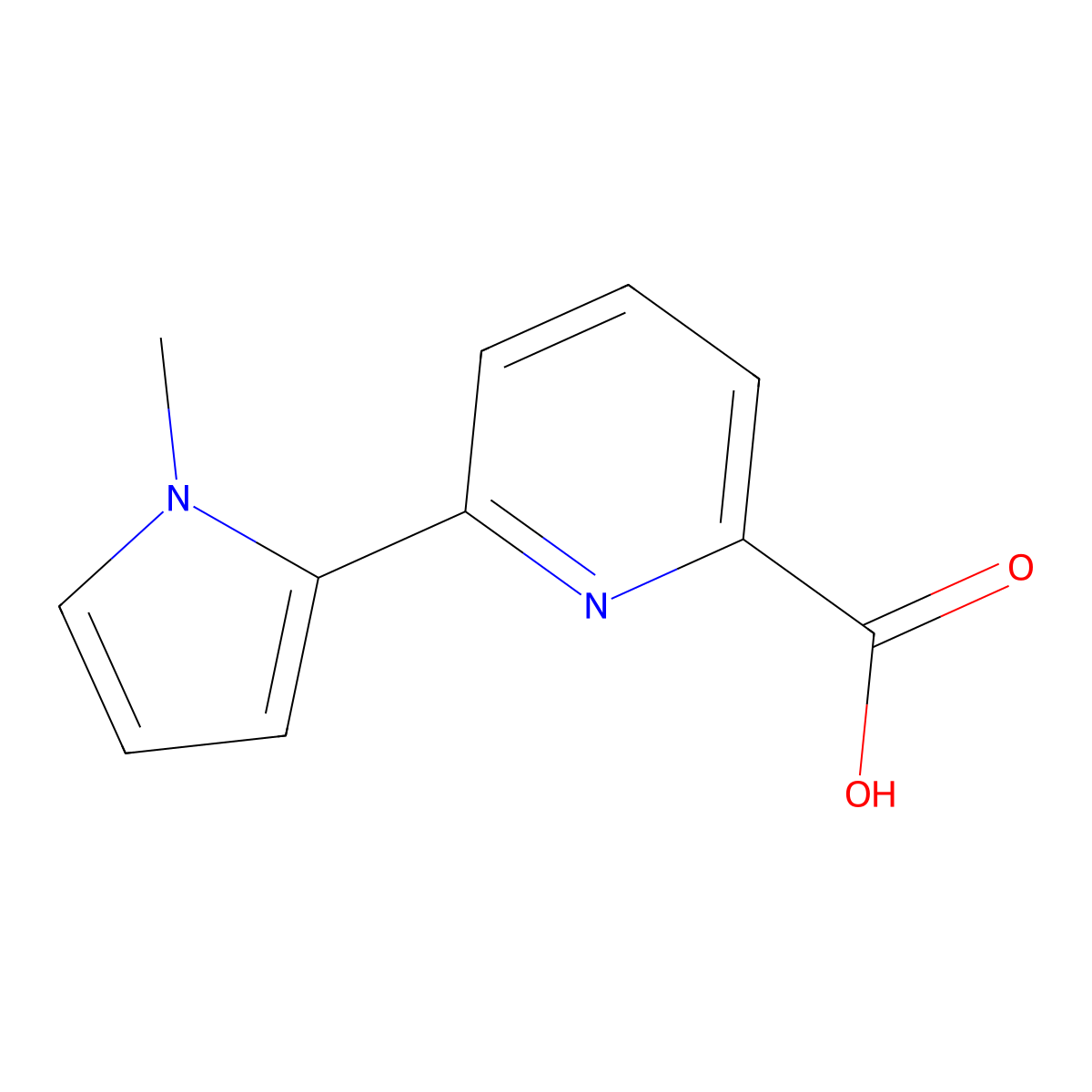 6-(1-methyl-1H-pyrrol-2-yl)pyridine-2-carboxylic acid molecular structure, CAS 1706452-24-5