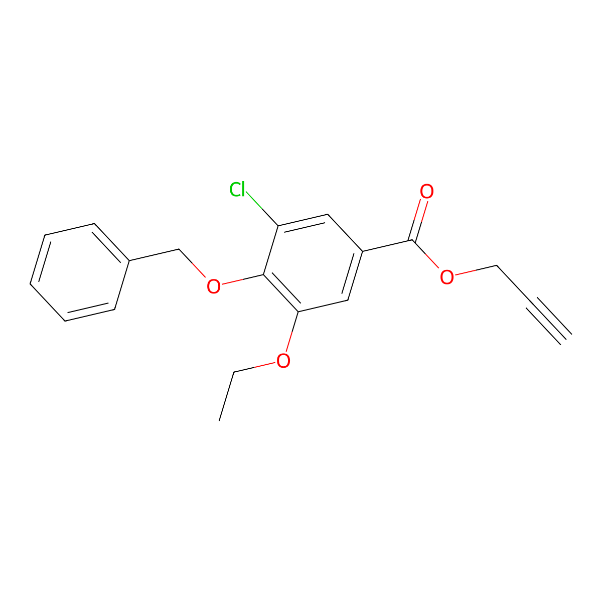 Prop-2-yn-1-yl 4-(benzyloxy)-3-chloro-5-ethoxybenzoate molecular structure, CAS 1706452-35-8