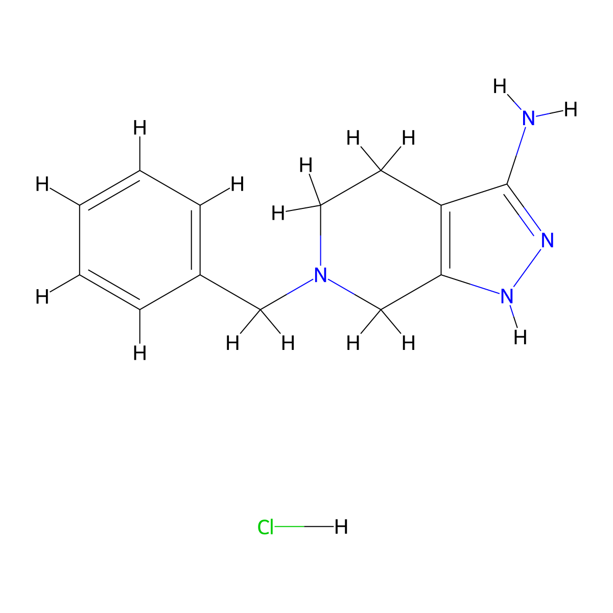 6-benzyl-1H,4H,5H,6H,7H-pyrazolo[3,4-c]pyridin-3-amine hydrochloride molecular structure, CAS 1706452-38-1