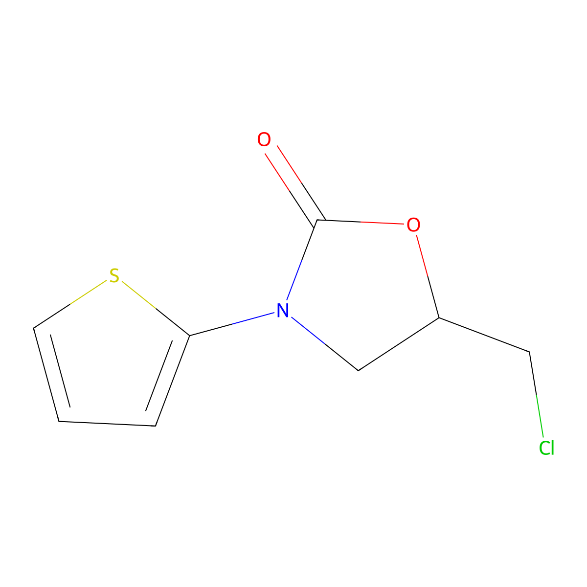 5-(Chloromethyl)-3-(thiophen-2-yl)-1,3-oxazolidin-2-one molecular structure, CAS 1706452-43-8