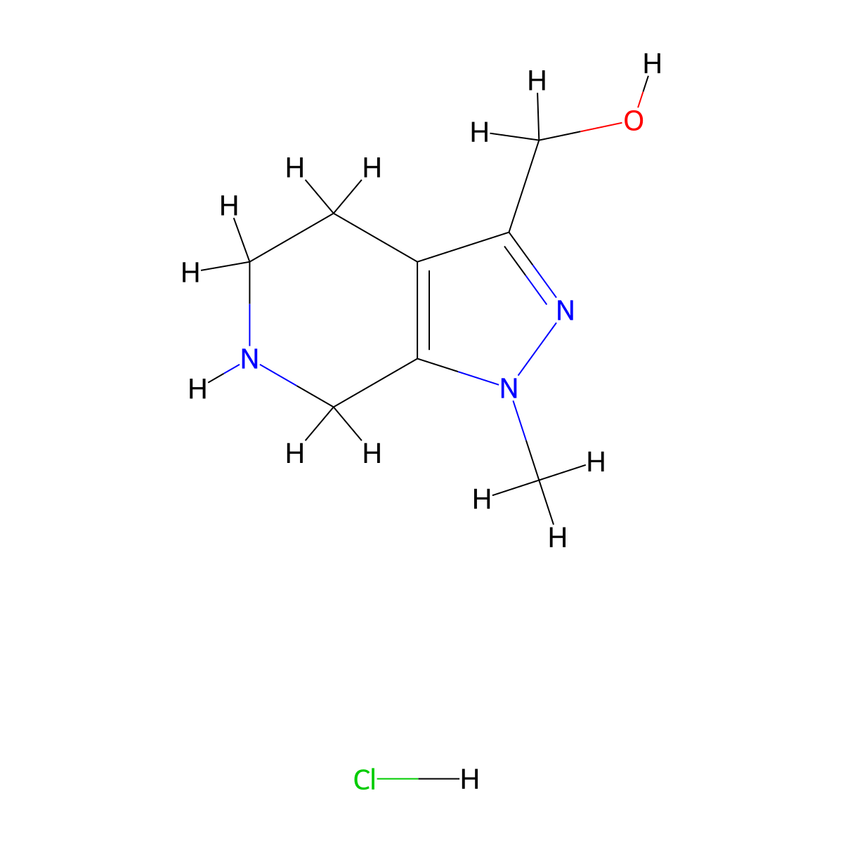 {1-methyl-1H,4H,5H,6H,7H-pyrazolo[3,4-c]pyridin-3-yl}methanol hydrochloride molecular structure, CAS 1706452-48-3