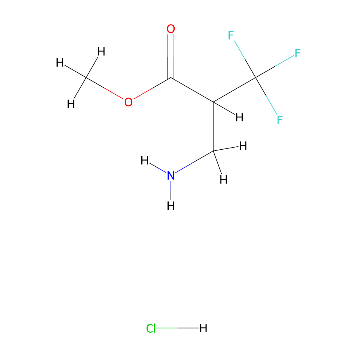 Methyl 3-amino-2-(trifluoromethyl)propanoate hydrochloride molecular structure, CAS 1706452-51-8