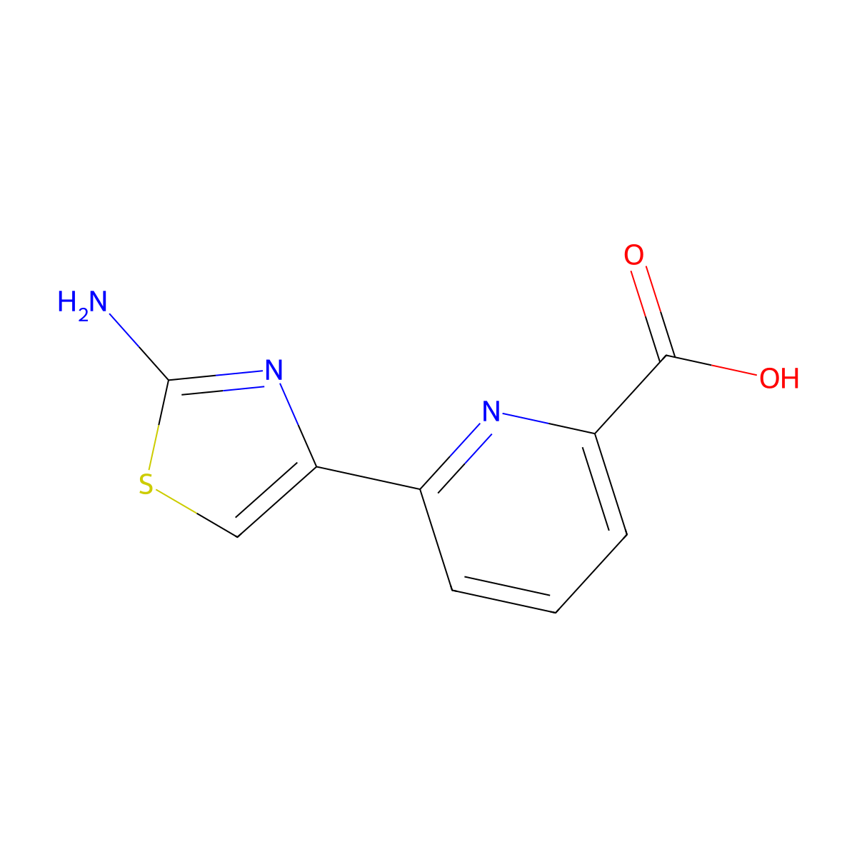 6-(2-Amino-1,3-thiazol-4-yl)pyridine-2-carboxylic acid molecular structure, CAS 1706452-57-4