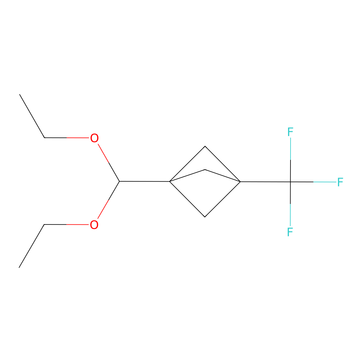 1-(Diethoxymethyl)-3-(trifluoromethyl)bicyclo[1.1.1]pentane molecular structure, CAS 1706452-74-5