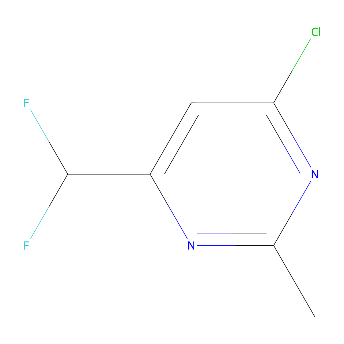 4-Chloro-6-(difluoromethyl)-2-methylpyrimidine molecular structure, CAS 1706452-87-0
