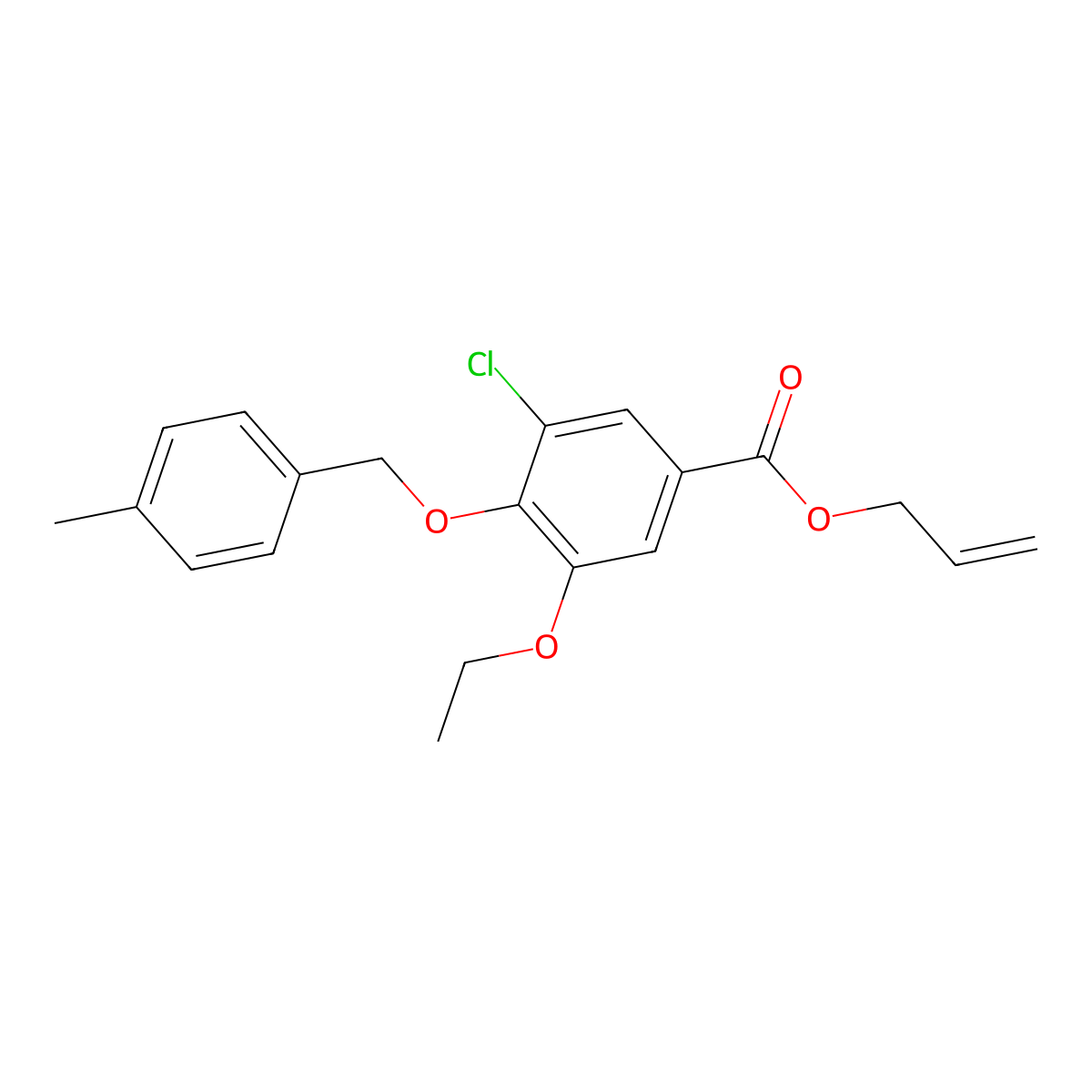 Allyl 3-chloro-5-ethoxy-4-[(4-methylbenzyl)oxy]benzoate molecular structure, CAS 1706452-91-6
