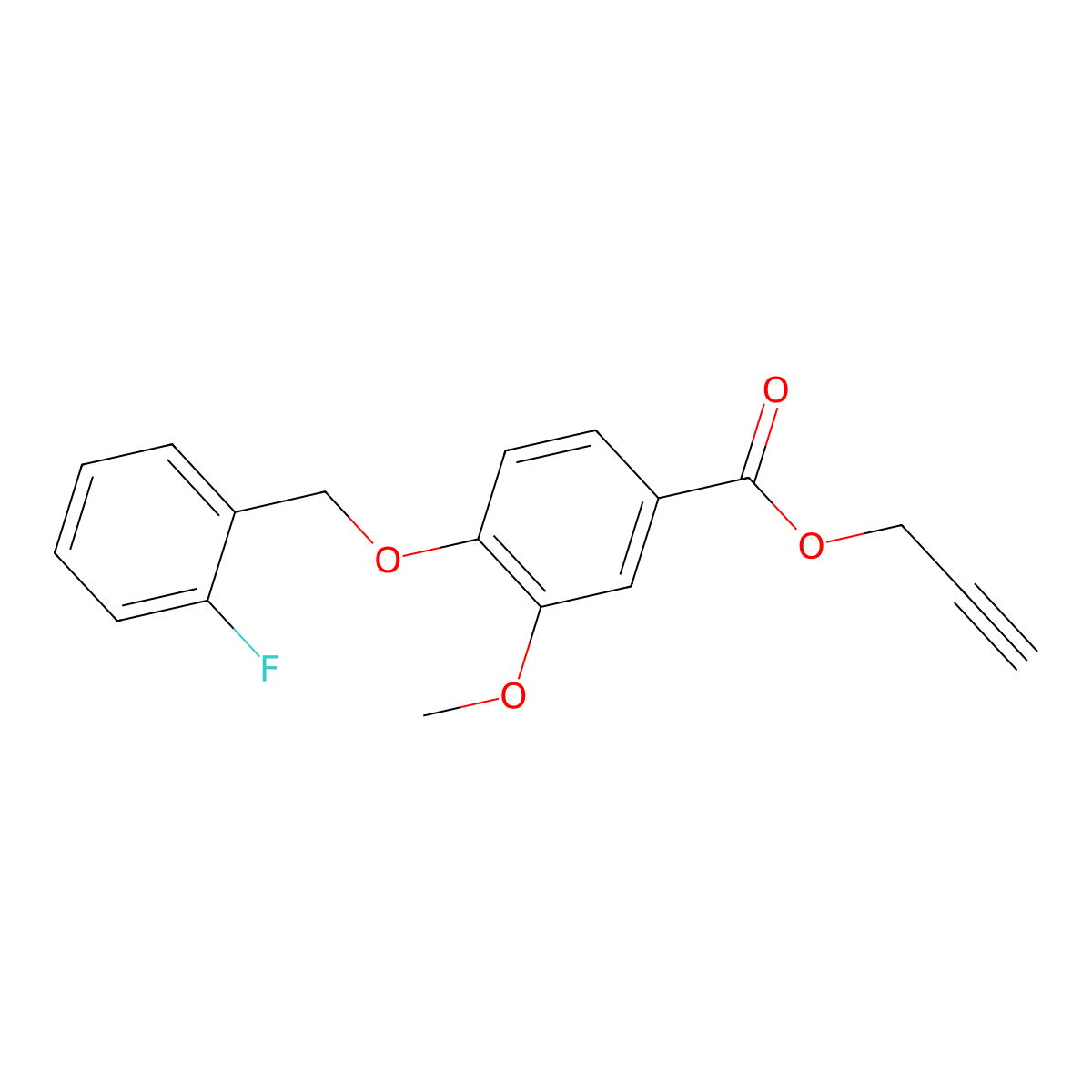 Prop-2-yn-1-yl 4-((2-fluorobenzyl)oxy)-3-methoxybenzoate molecular structure, CAS 1706453-06-6