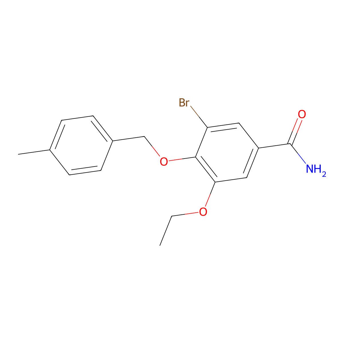 3-Bromo-5-ethoxy-4-((4-methylbenzyl)oxy)benzamide molecular structure, CAS 1706453-19-1