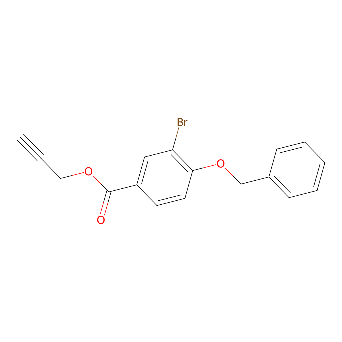 Prop-2-yn-1-yl 4-(benzyloxy)-3-bromobenzoate molecular structure, CAS 1706453-28-2