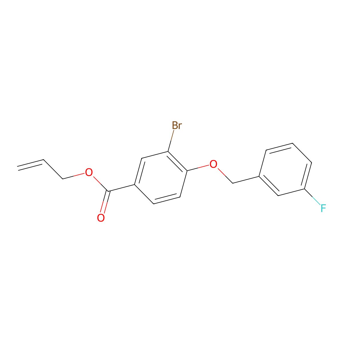 Allyl 3-bromo-4-((3-fluorobenzyl)oxy)benzoate molecular structure, CAS 1706453-33-9