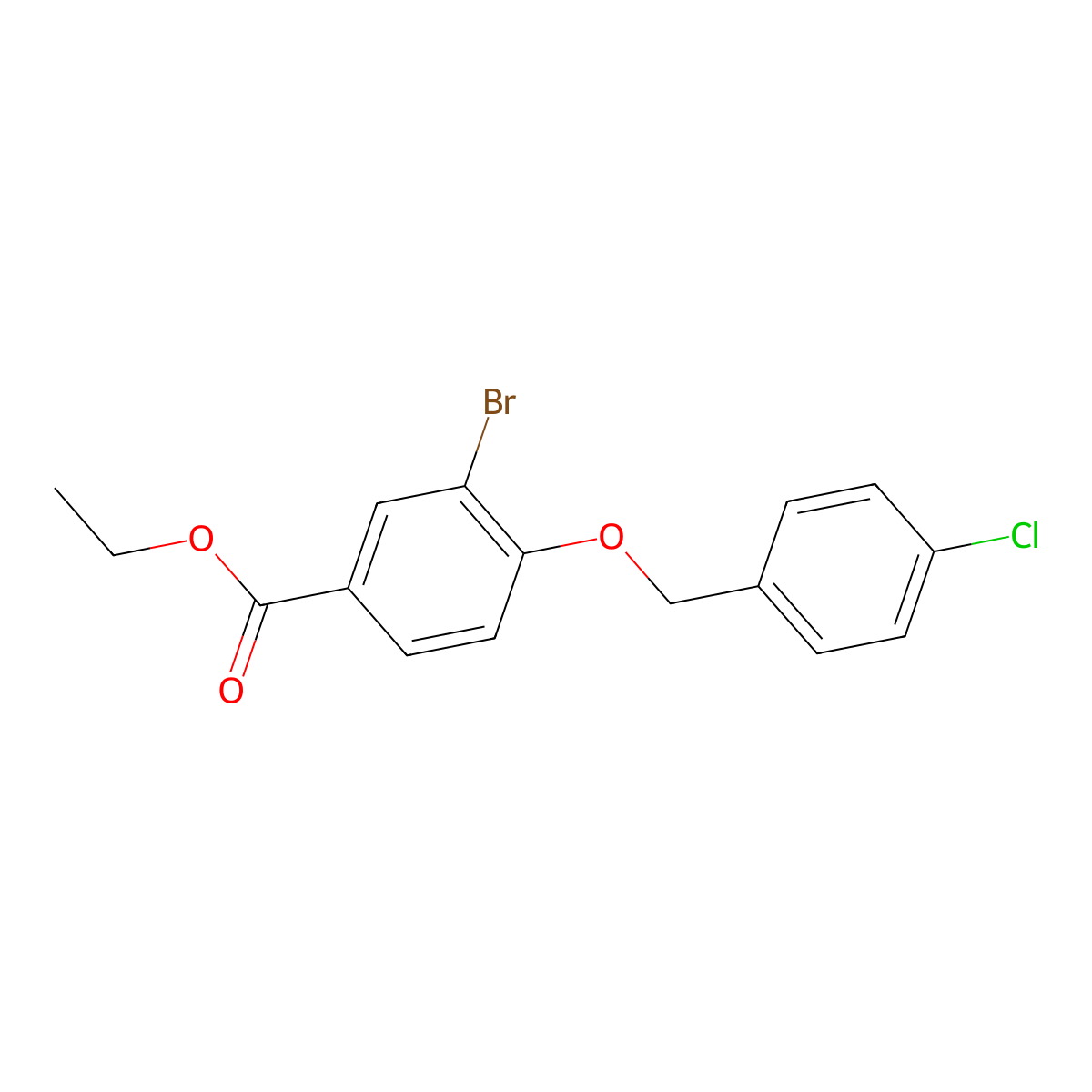 Ethyl 3-bromo-4-((4-chlorobenzyl)oxy)benzoate molecular structure, CAS 1706453-38-4