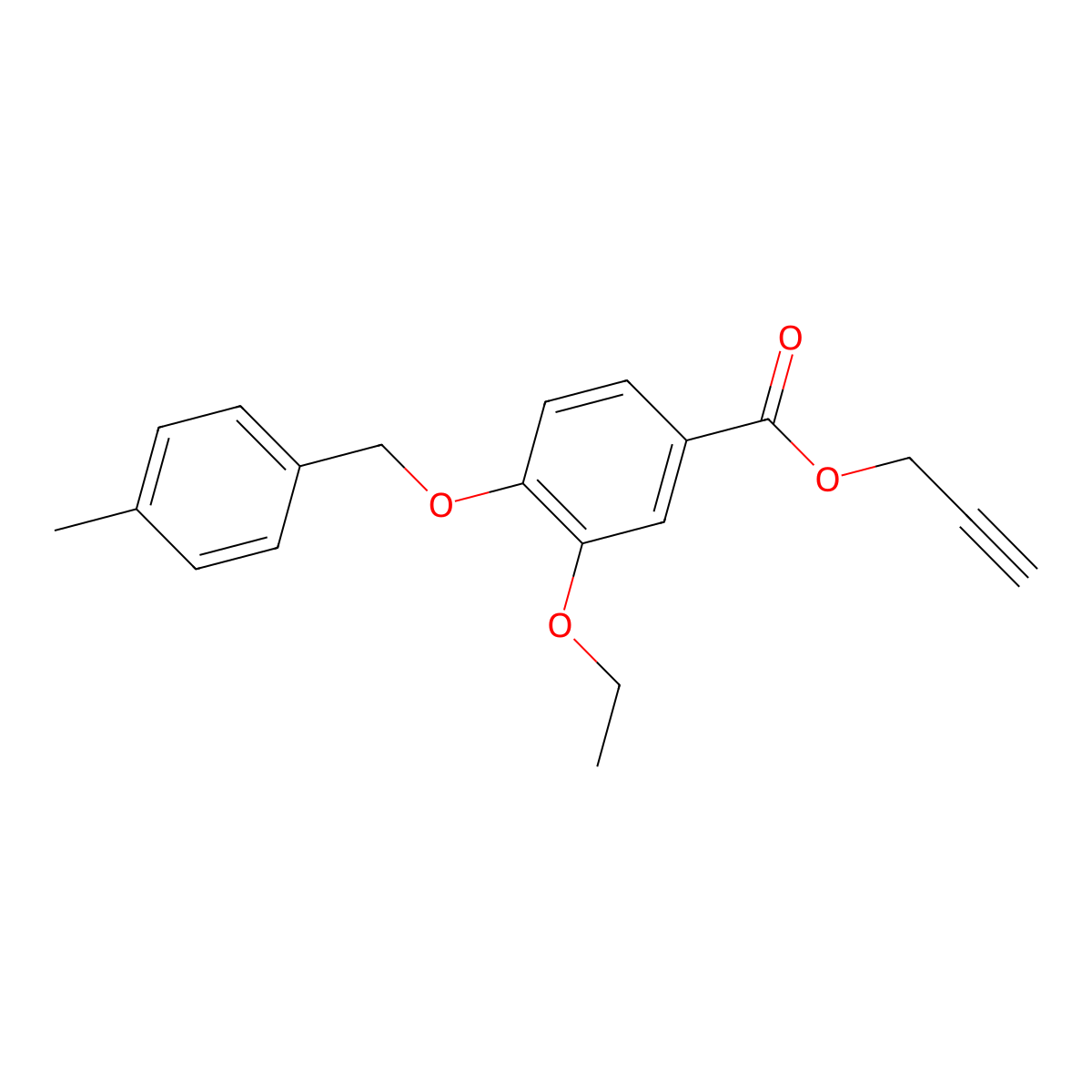 Prop-2-yn-1-yl 3-ethoxy-4-((4-methylbenzyl)oxy)benzoate molecular structure, CAS 1706453-50-0